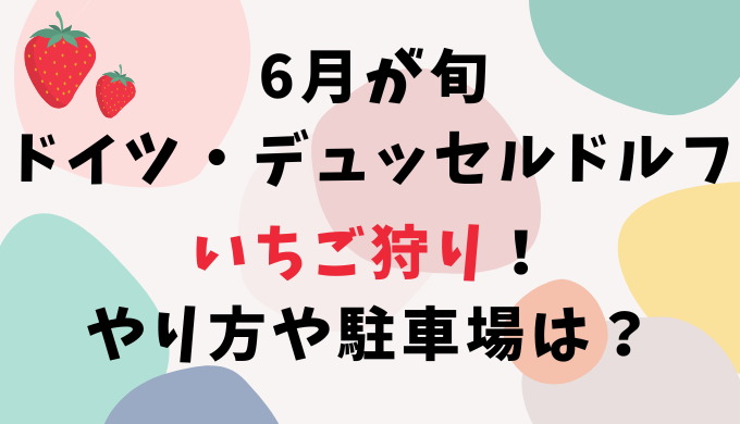 6月が旬の時期？ドイツ・デュッセルドルフでいちご狩り！やり方や駐車場は？